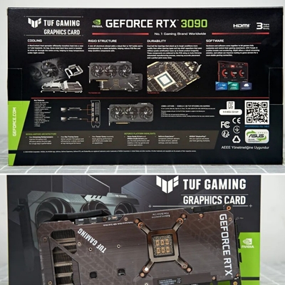 Siyah 24GB ETH Mining Rig Grafik Kartı ASUS TUF GeForce RTX 3090